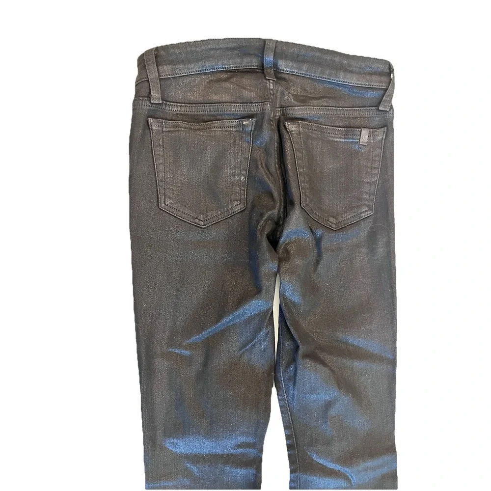 Joes Jeans Womens 25 Black‎ Wax Coated The Skinny Cotton Spandex
